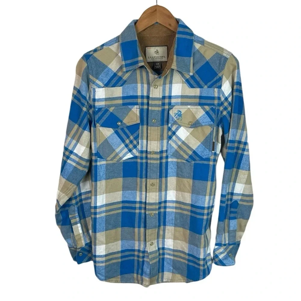 BF1369 Mens Legendary Whitetails Plaid Flannel Button Snap Shirt S - Picture 3 of 6